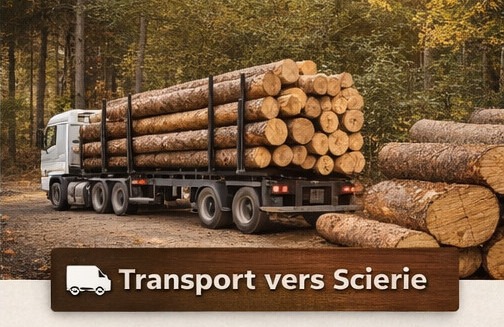 transport du bois avec un camion vers l'usine
