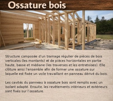 cadre explicatif ossature bois avec photo