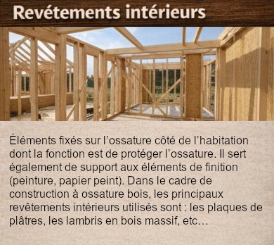 cadre explicatif revêtement intérieurs avec photo